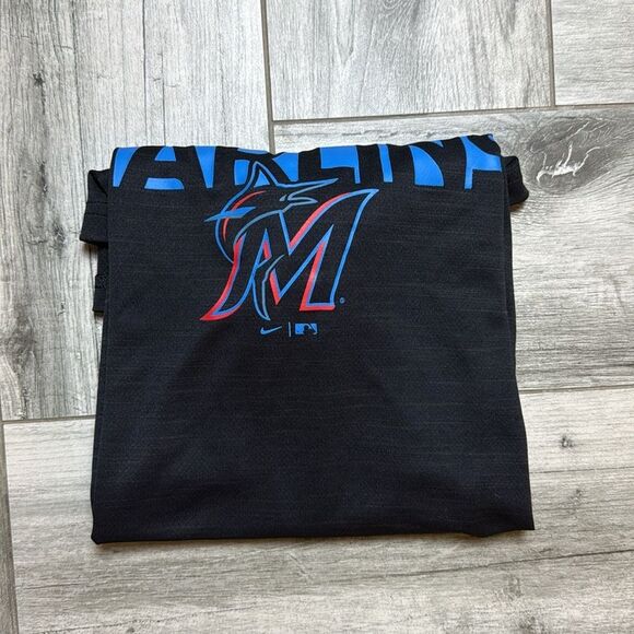 Nike Mens Miami Marlins Knockout Stack Exceed Muscle Tank Top Black Medium - Picture 1 of 9